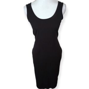 DEREK HEART BLACK TANK BODYCON DRESS SZ.1X EUC